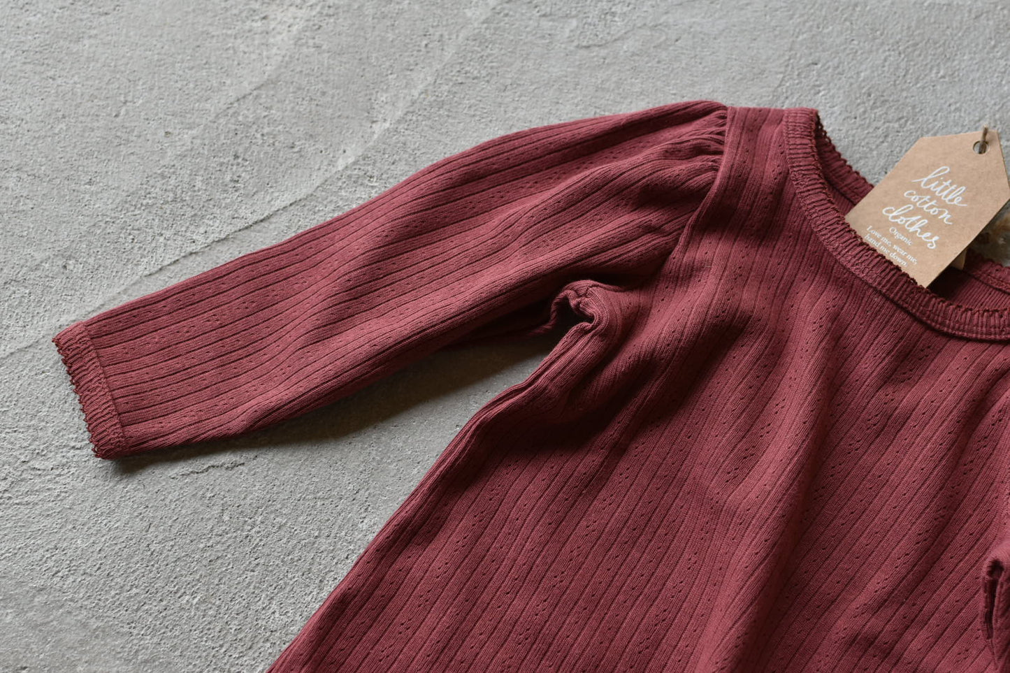 Organic Pointelle T-shirt Redcurrent