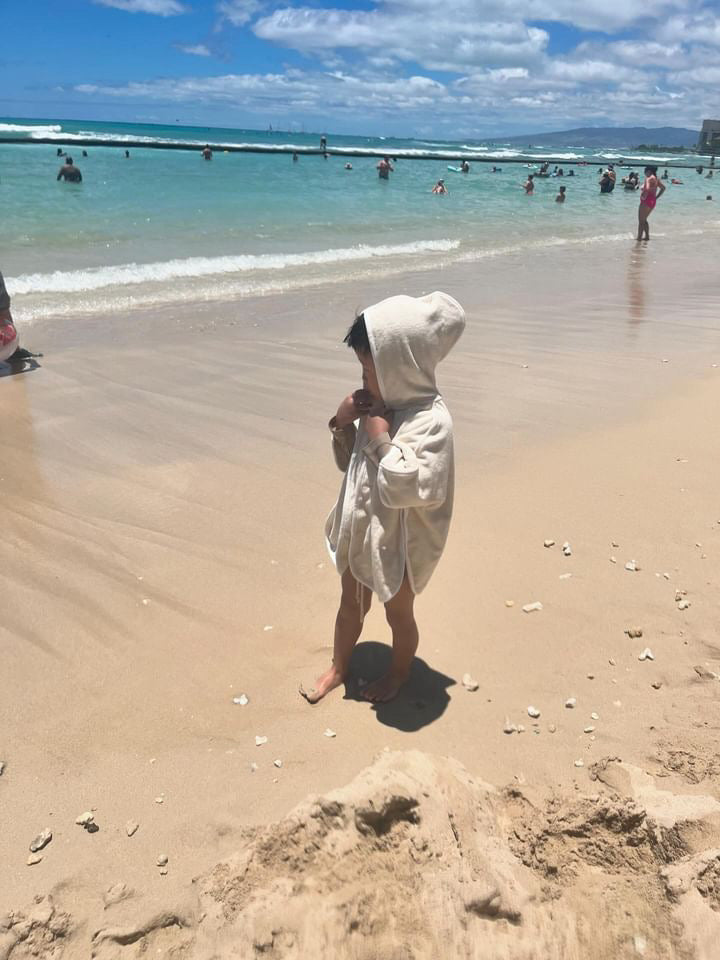 Towel Poncho_Ecru