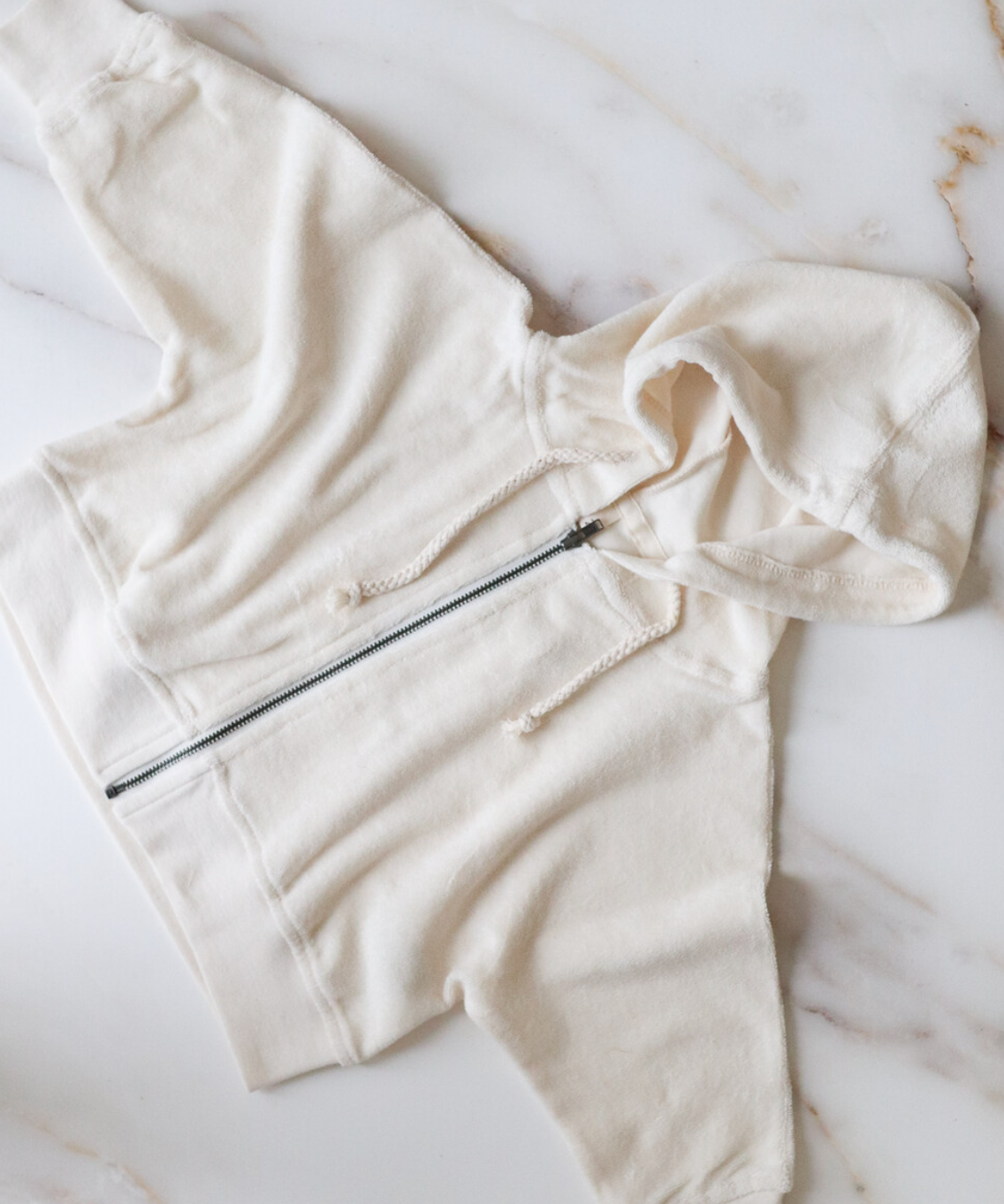 Volume hoodie_Ecru cream
