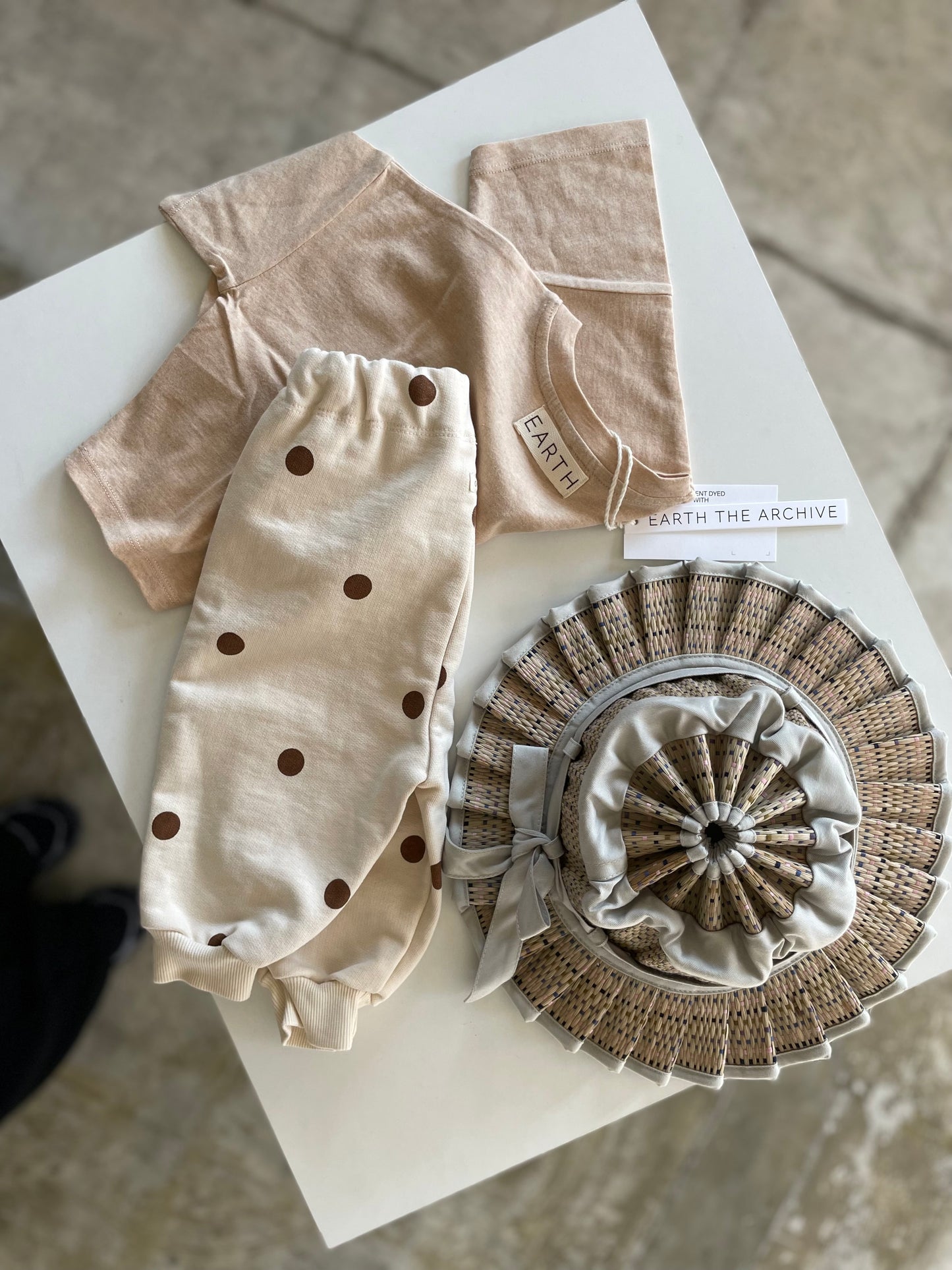 Undyed Cotton Dots Sweatpants