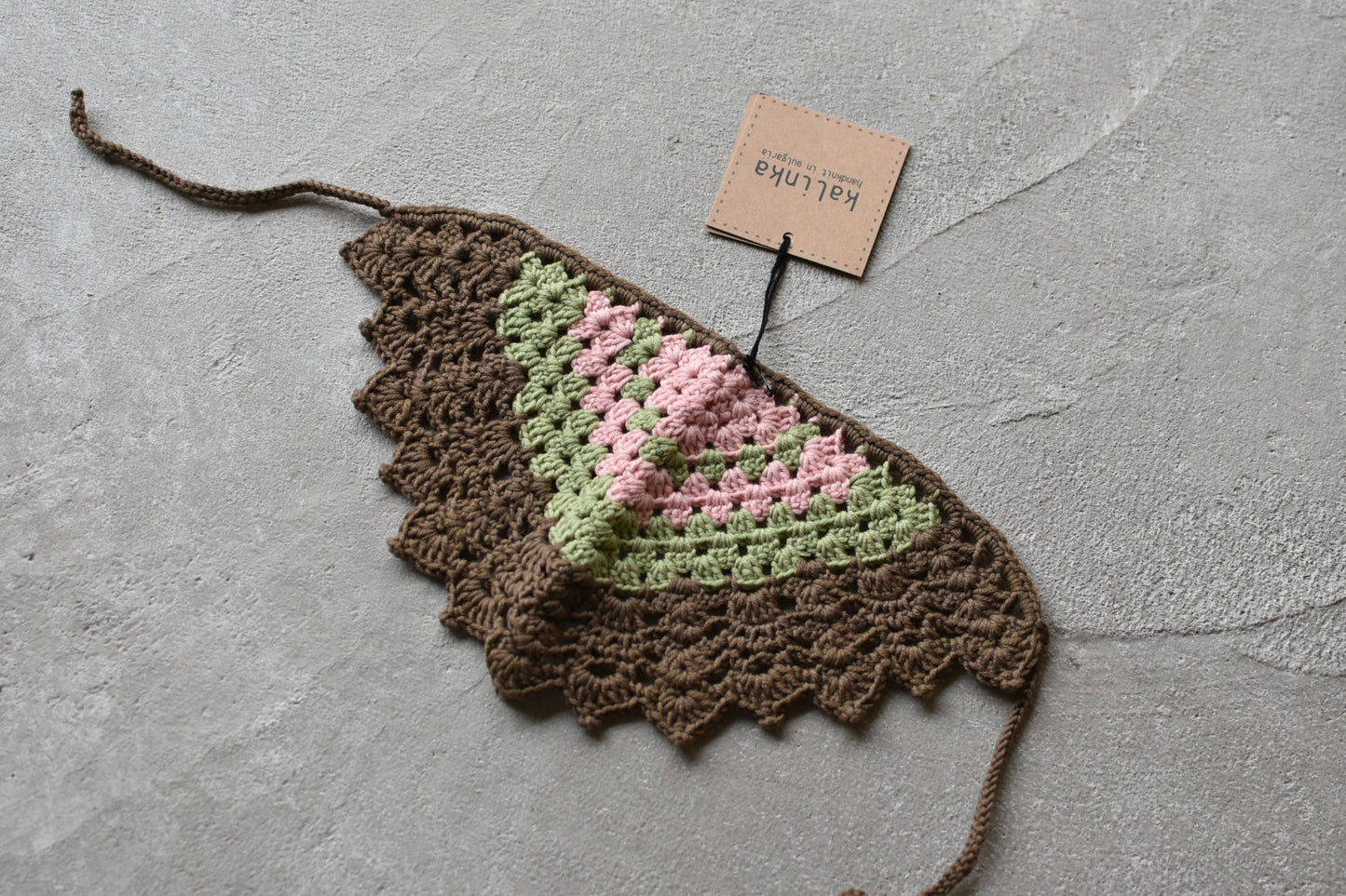 Olivia Crochet Scarf_Moss/Mocha