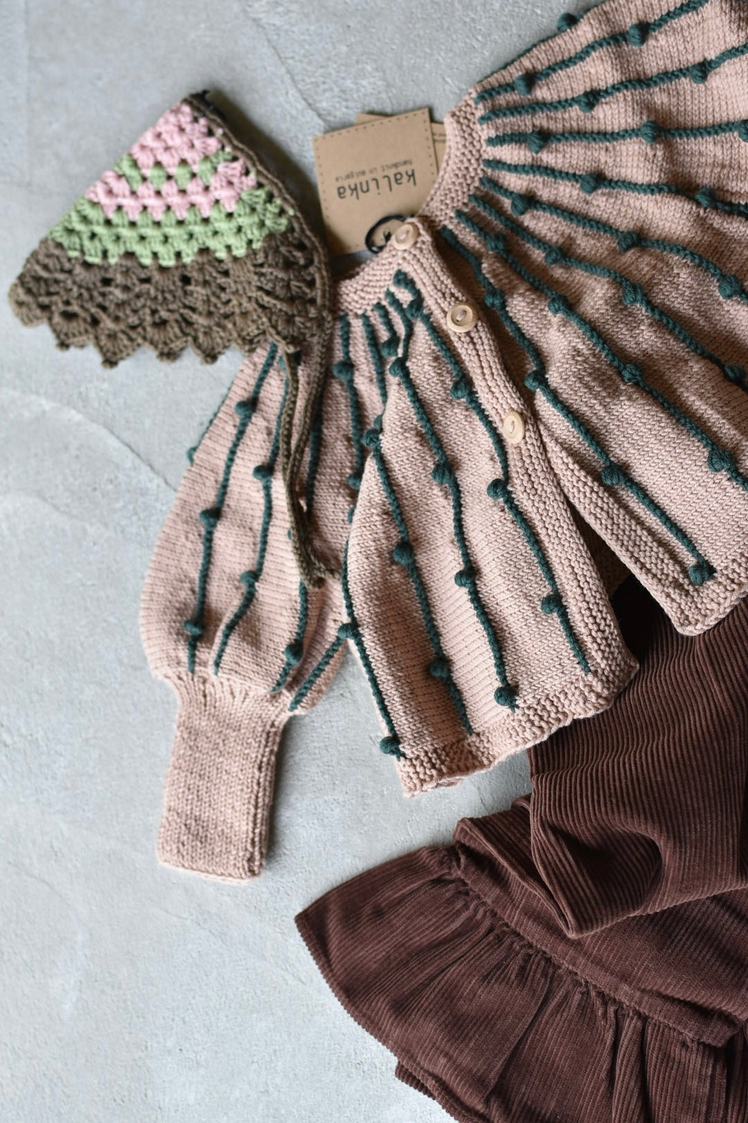 Marion Cardigan_Rose Quartz/Pine