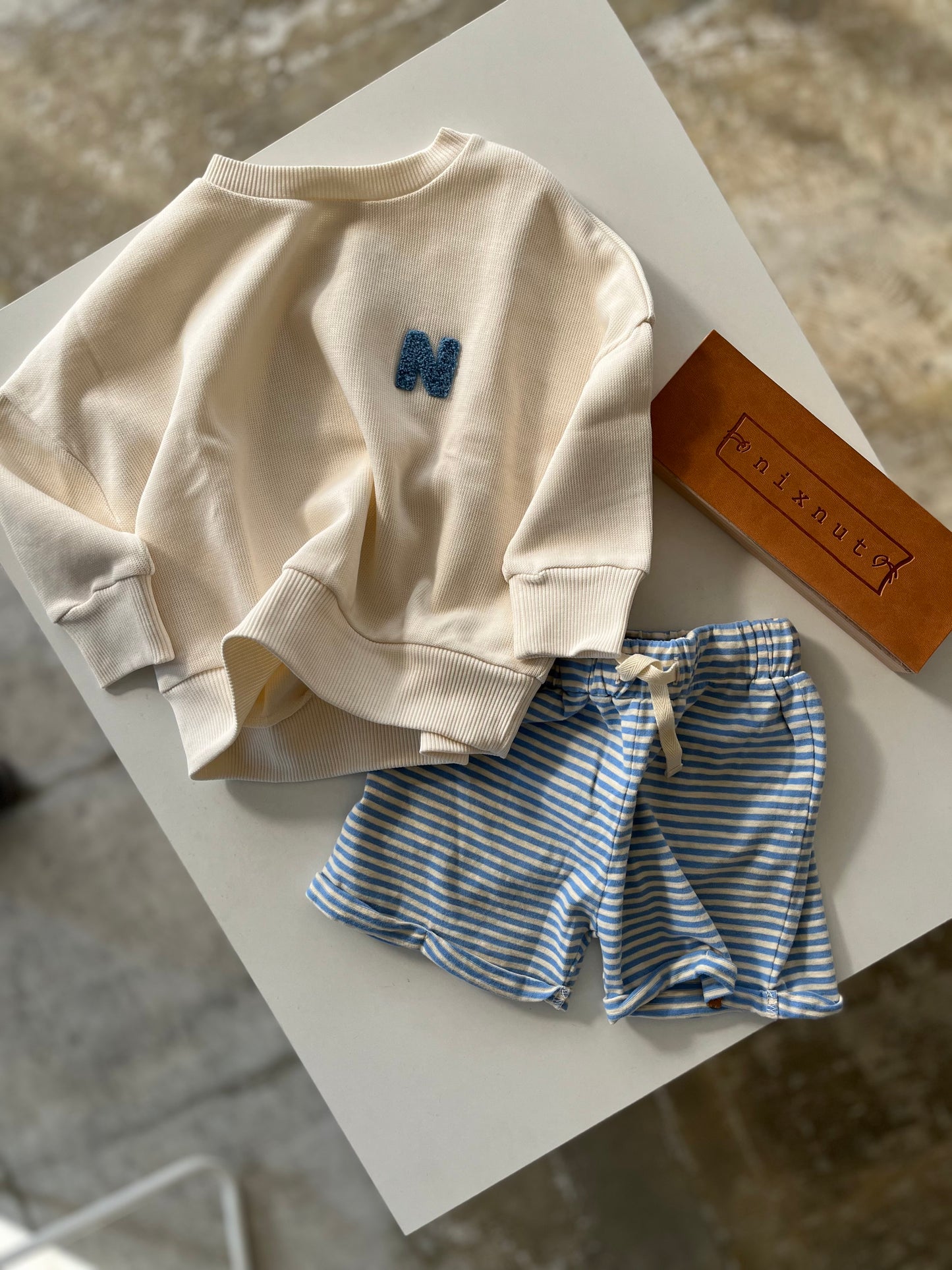 Lace Short_Sky stripe