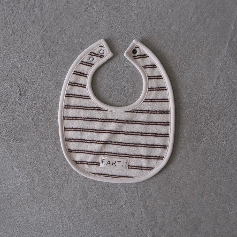 EARTH｜Organic bib_Brown Stripe