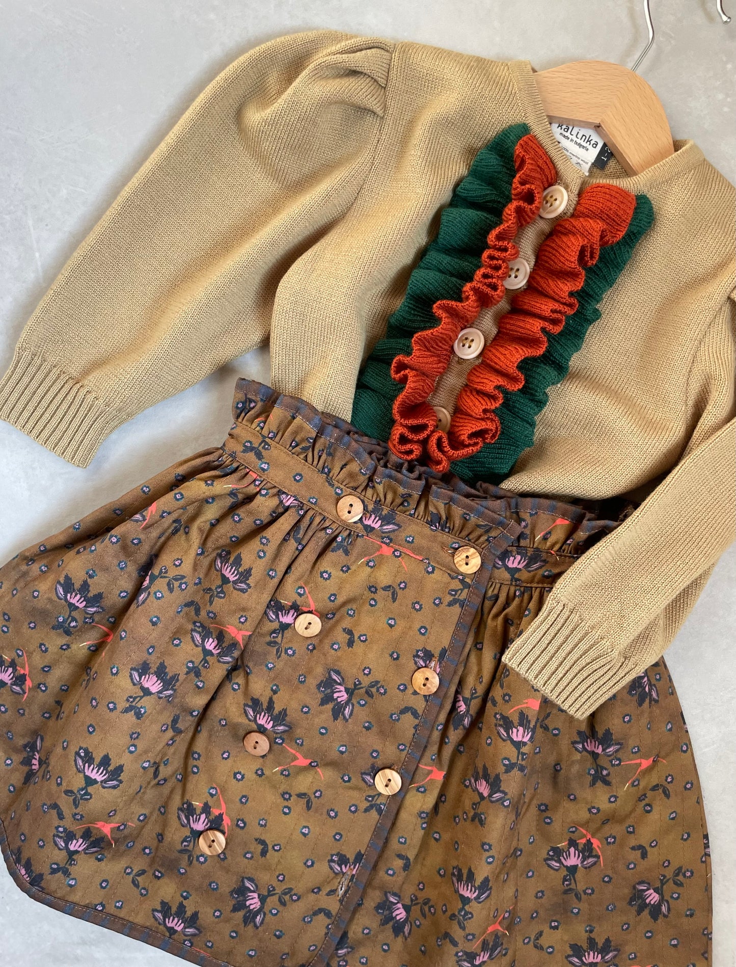 Soft Cotton Padded Mini Skirt_Flowers & Birds Print