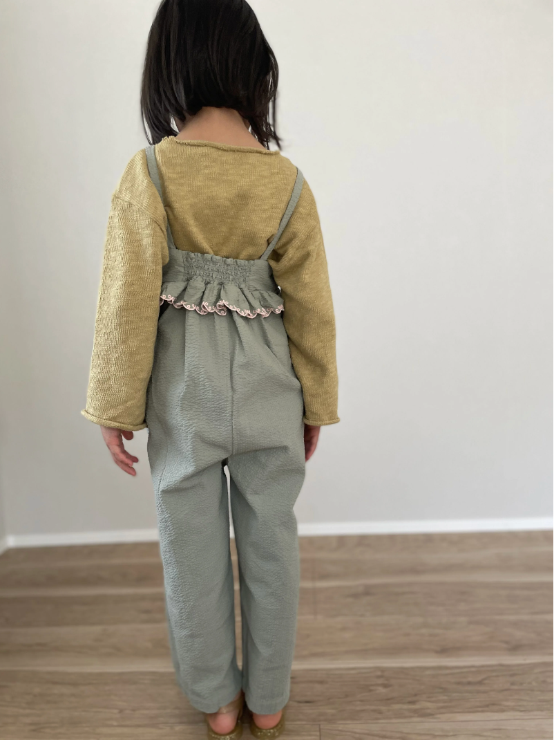 Seersucker Embroidered Jumpsuit (Last.2/ Size 2Y)