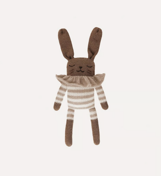 Bunny knit toy_sand striped romper(Last.1)