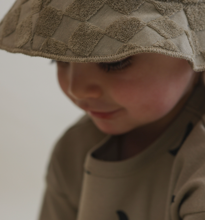 Dusky Checkerboard Terry Sun Hat