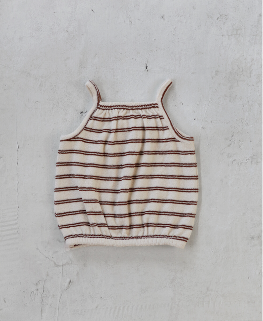 Volume sleeveless _Brown stripe