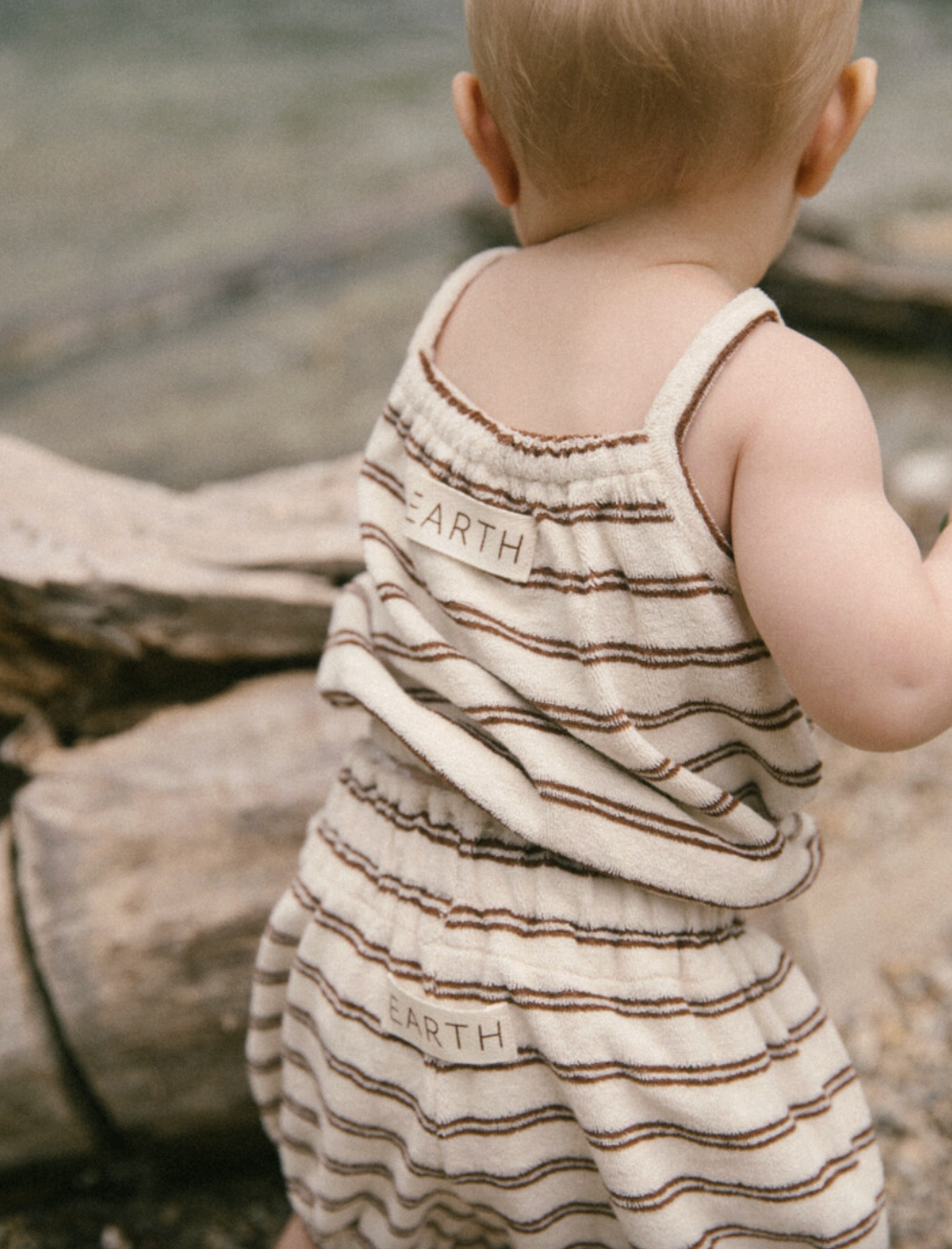 Volume sleeveless _Brown stripe