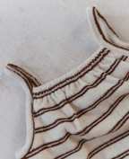 Volume sleeveless _Brown stripe