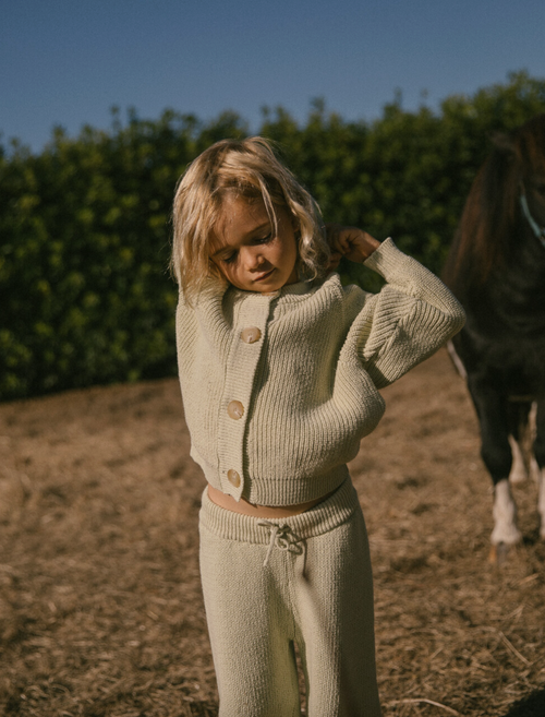 EARTH｜Knit cardigan_Light olive