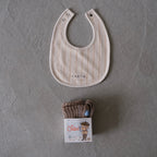 EARTH｜Organic bib_Beige Stripe