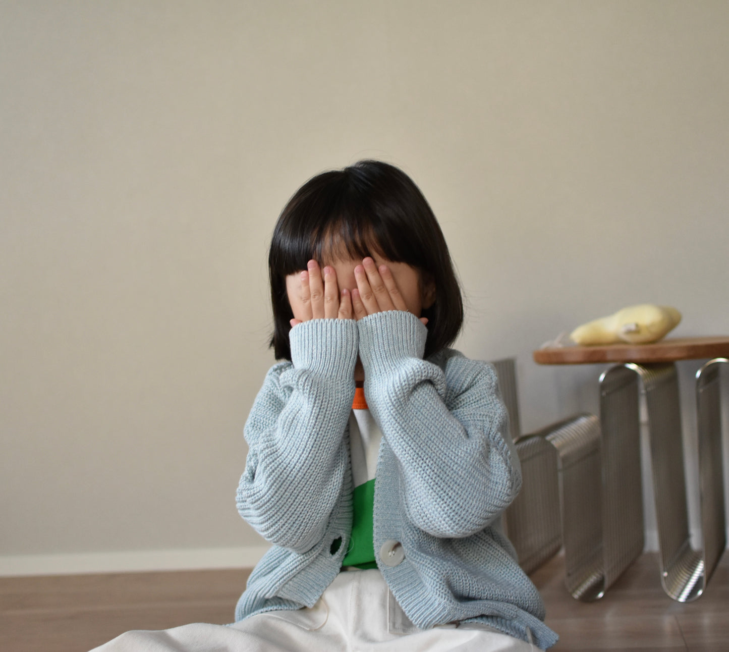 Knit cardigan/Kids_Baby Blue