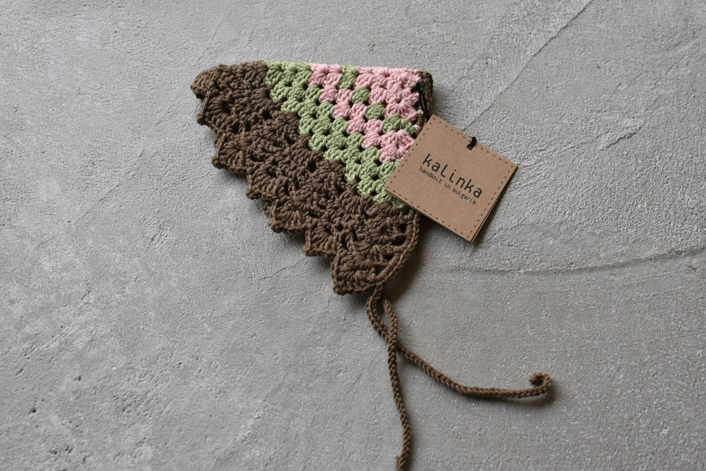 Olivia Crochet Scarf_Moss/Mocha