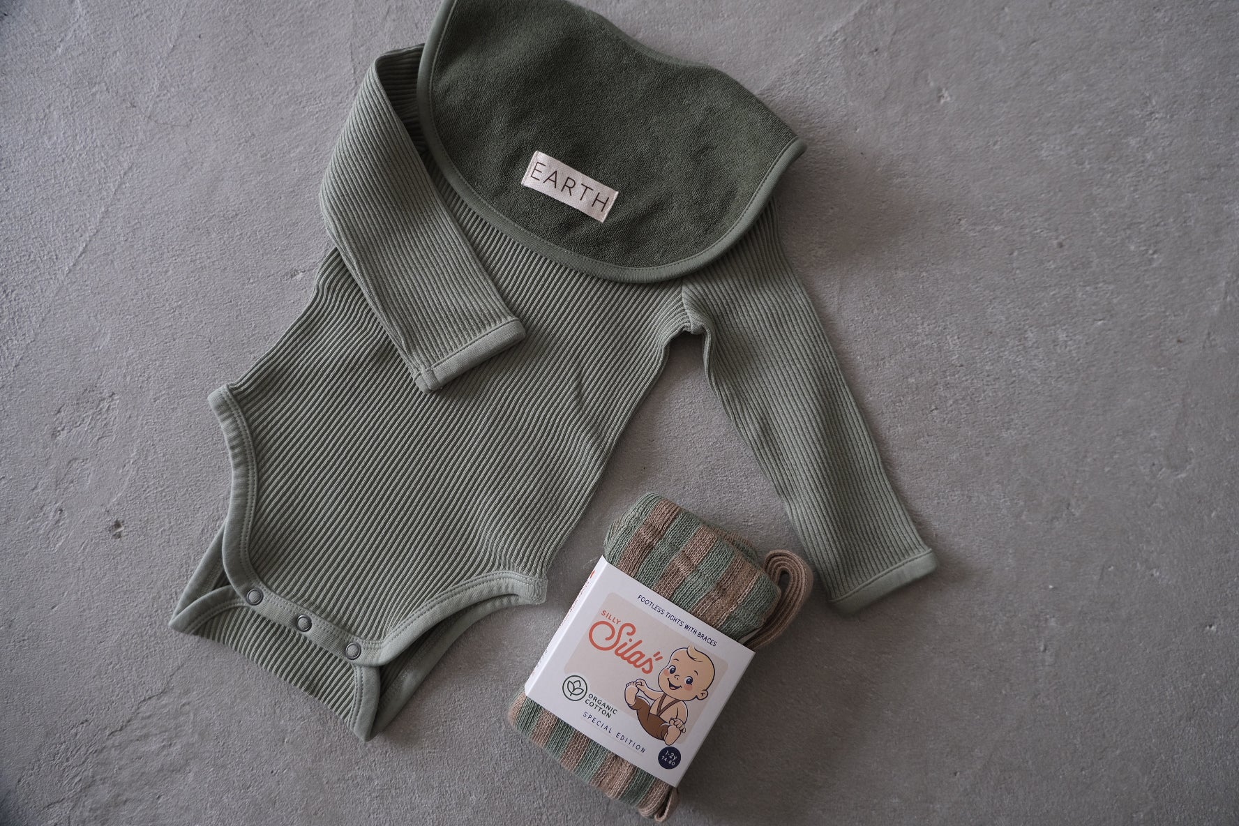 SILLY Silas｜ Footless Collection_Matcha x Peanut Striped
