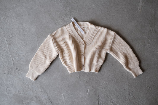 Knit cardigan/Kids_Ecru