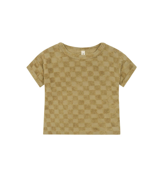 Dusky Checkerboard Terry Boxy T -Shirt