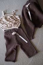 Volume sleeveless _Brown stripe