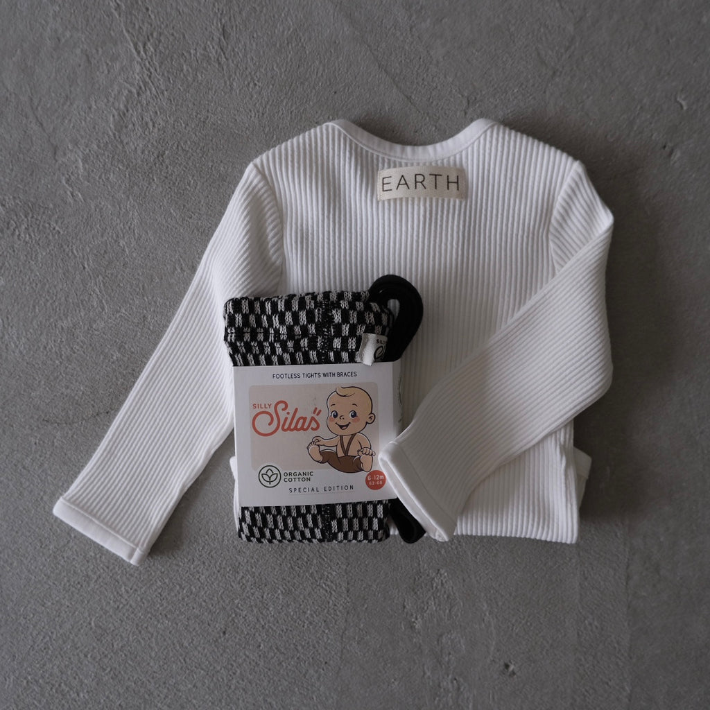 EARTH｜ Longsleeve baby suit_White