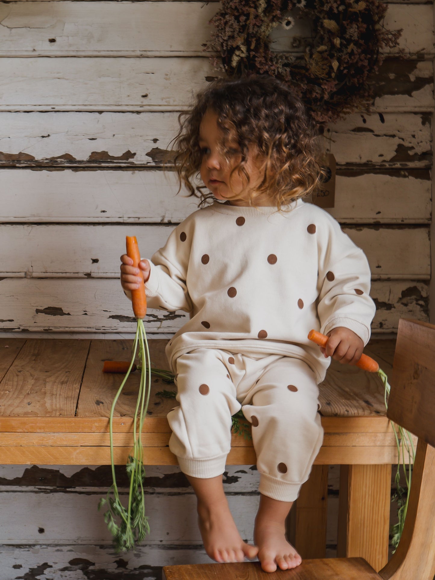 Undyed Cotton Dots Sweatshirt