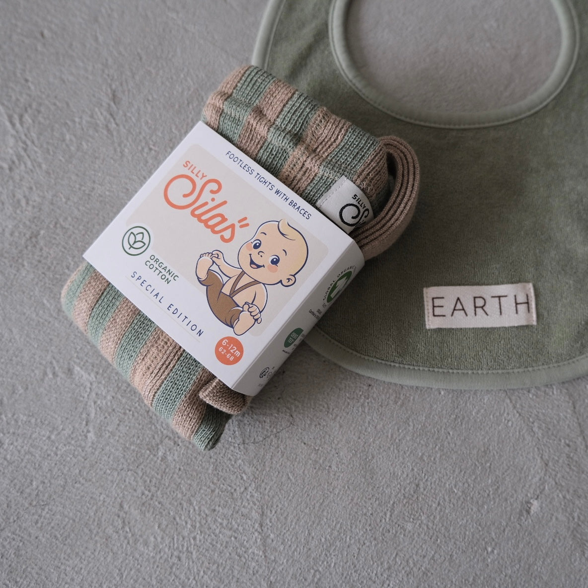 SILLY Silas｜ Footless Collection_Matcha x Peanut Striped