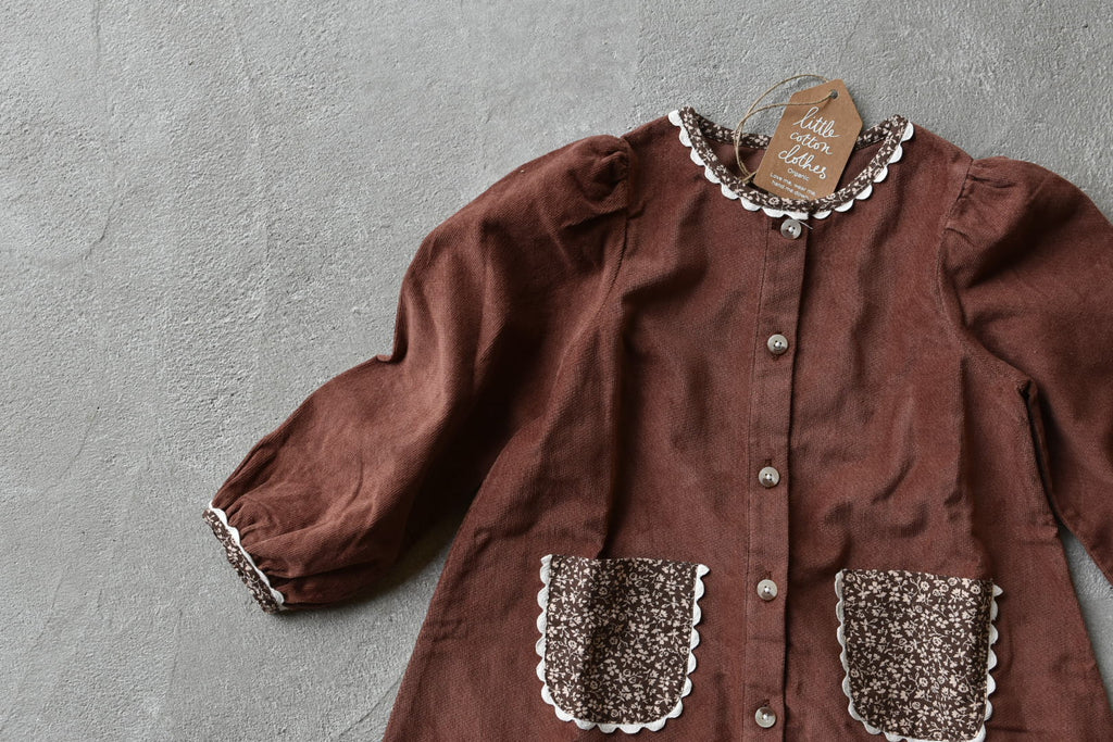 Jules Dress Velvet in Nutmeg
