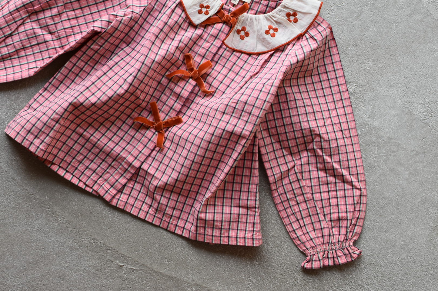 Myrtille blouse Pink check