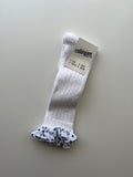 Maud_Polka Dots Ruffle Knee-high Socks_Blanc Neige