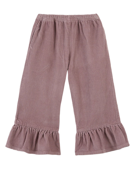 PANTALON VELOURS BAS VOLANT_MAUVE