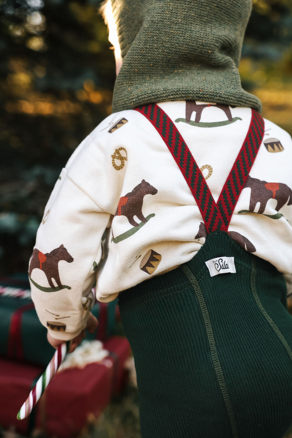 SILLY Silas｜ Footless_DF Green Christmas Patterned