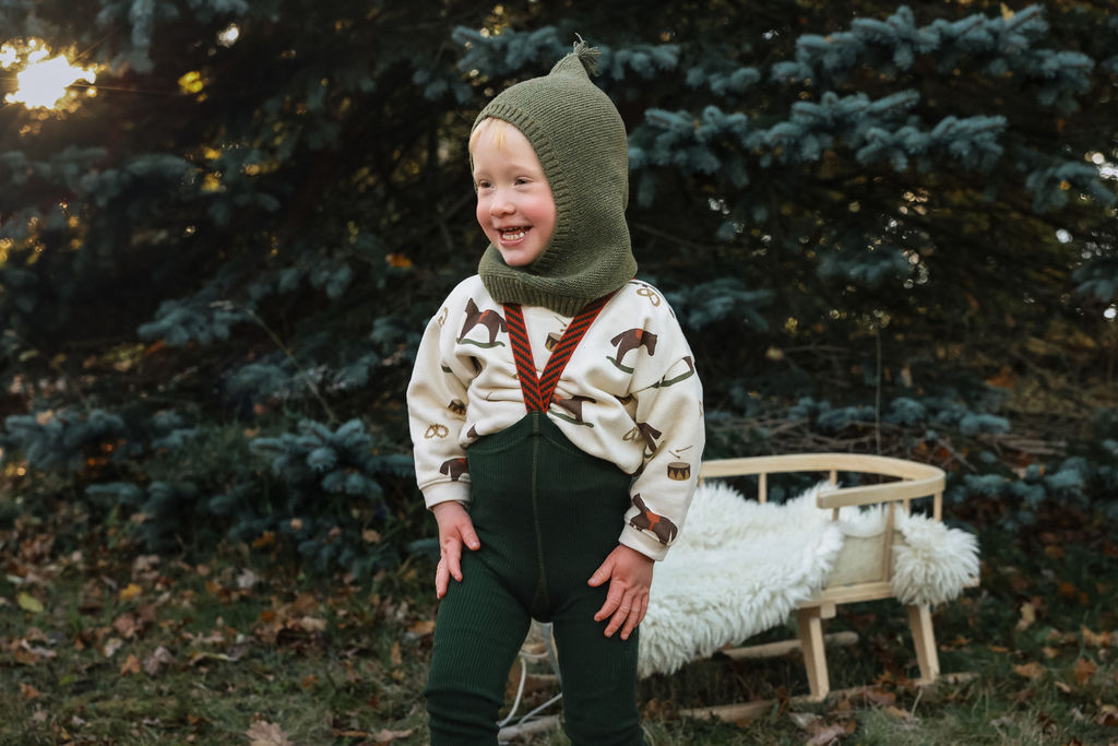 SILLY Silas｜ Footless_DF Green Christmas Patterned