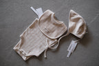 Organic bib_Beige Stripe