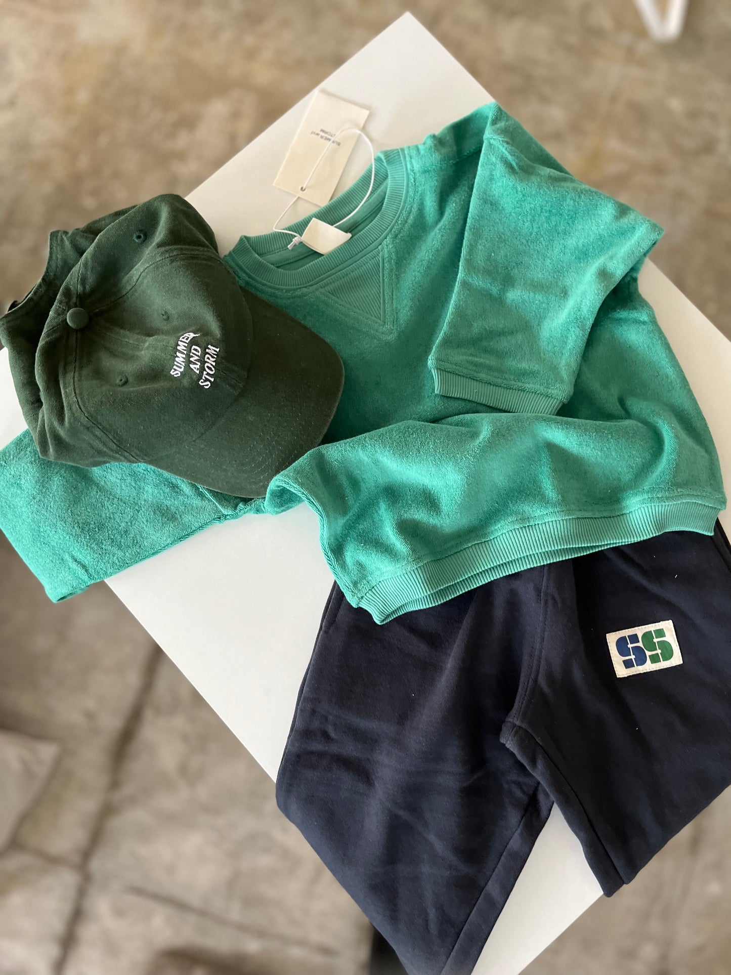 RELAXED TERRY PULLOVER_GREEN