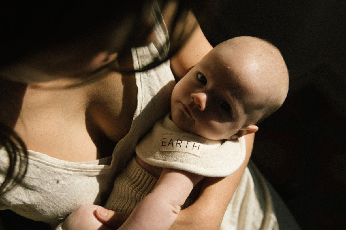 EARTH｜Organic new born bib_Ecru cream