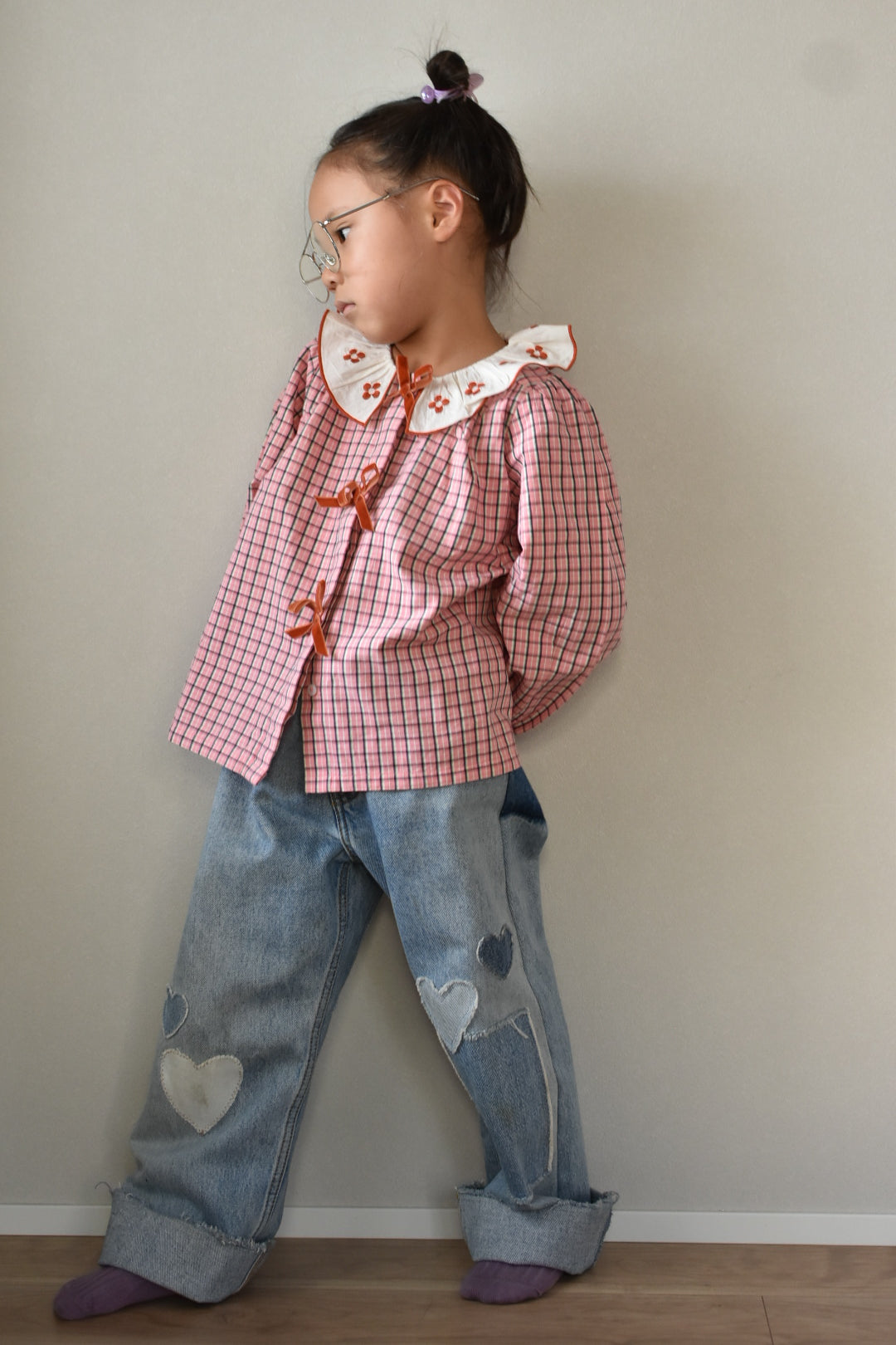 Myrtille blouse Pink check
