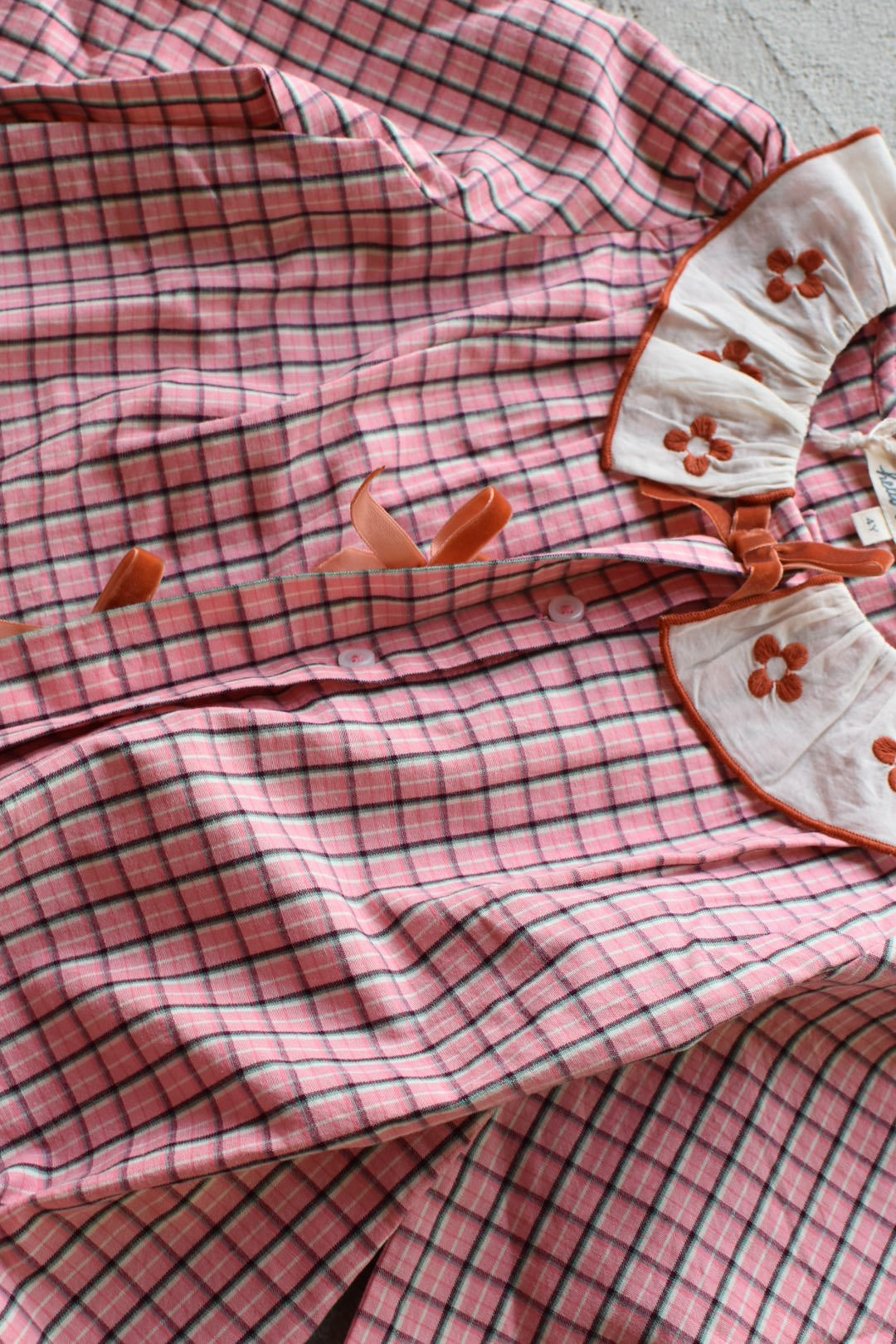 Myrtille blouse Pink check