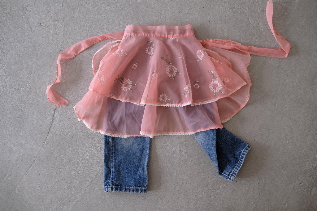VTG apron_Baby Pink Flower