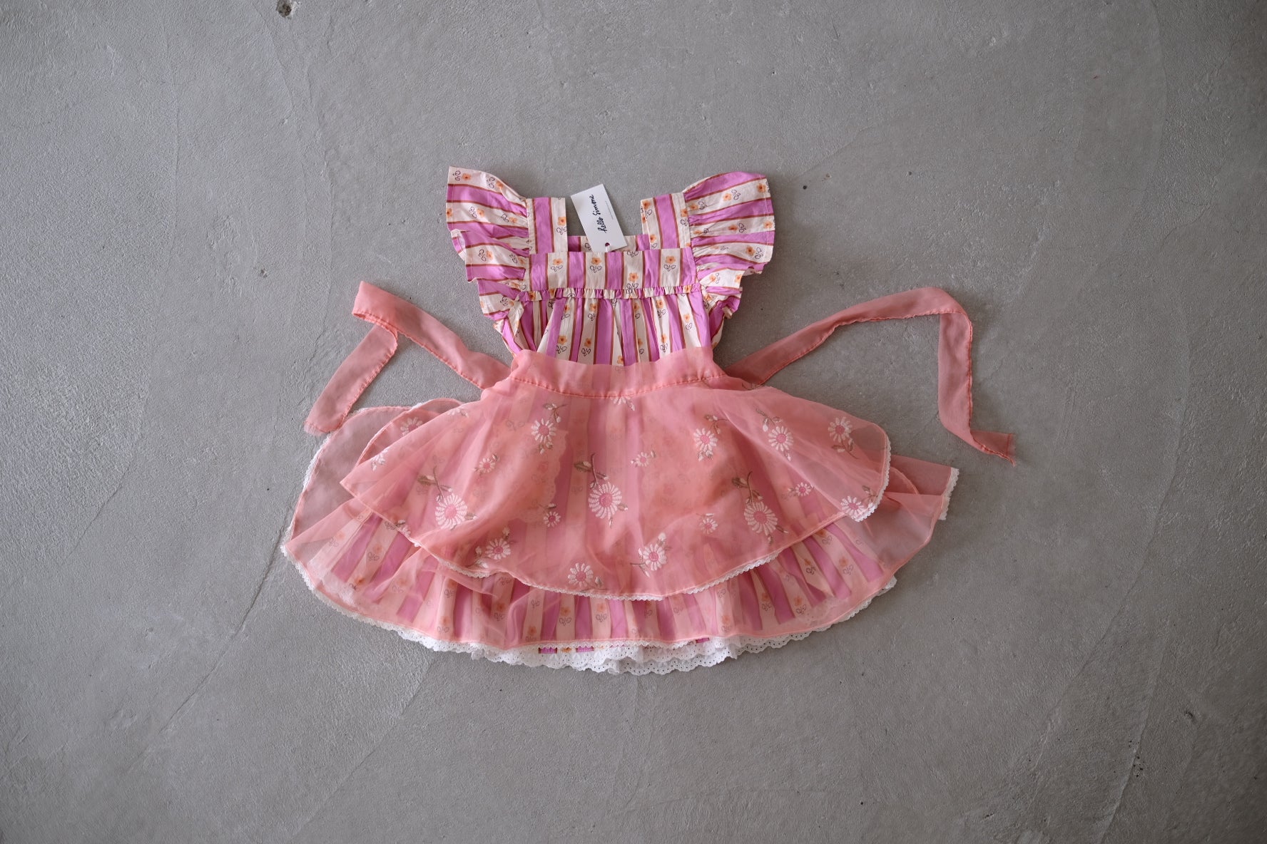 VTG apron_Baby Pink Flower