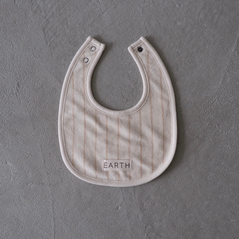 EARTH｜Organic bib_Beige Stripe