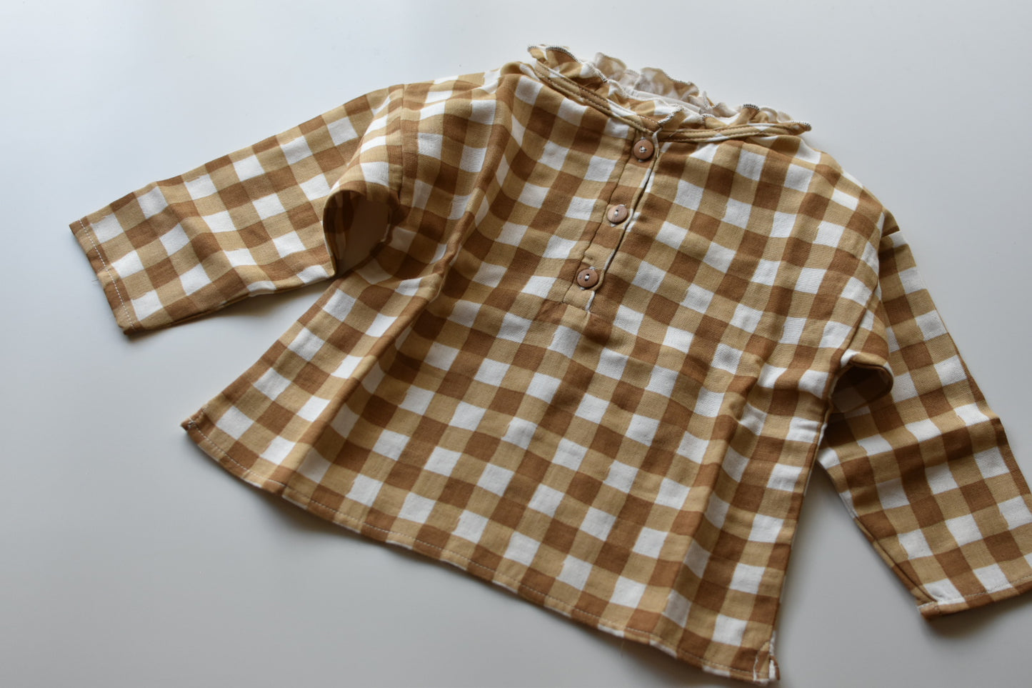 OLYMPE BLOUSE_CARAMEL VICHY