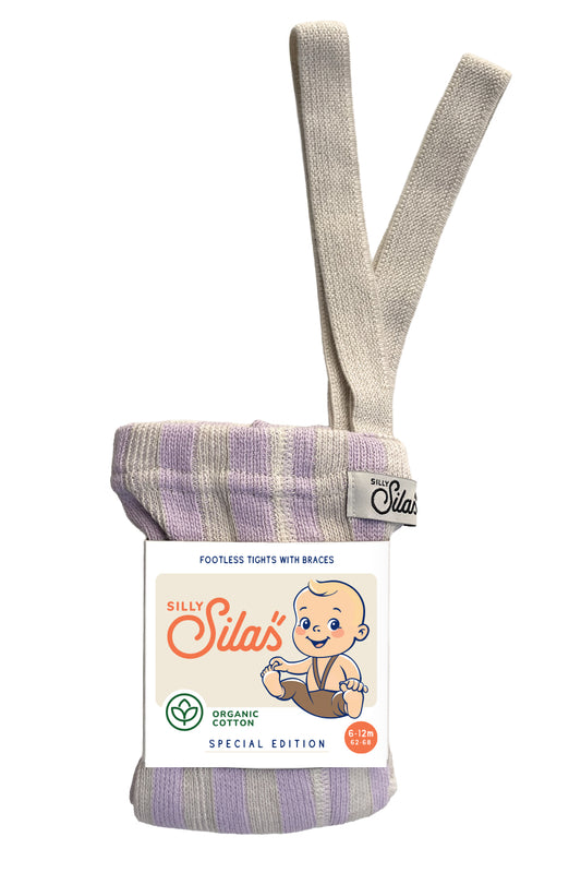 [予約] Footless Collection_Lavender x Cream Striped