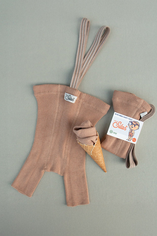 Shorty Tights Collection_Light Brown Striped
