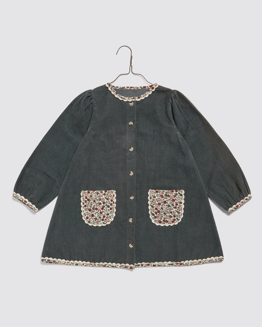 Jules Dress Velvet in Juniper