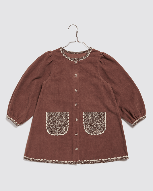 Jules Dress Velvet in Nutmeg