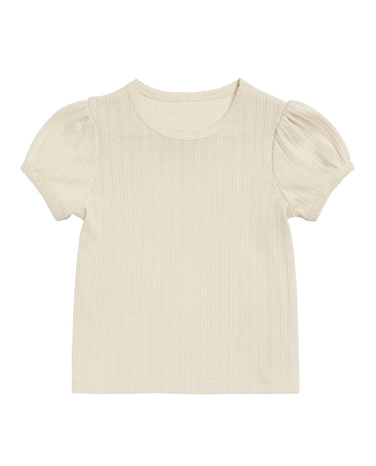 Organic Pointelle T-shirt_Buttermilk