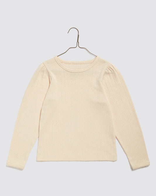 Organic Pointelle T-shirt Buttermilk