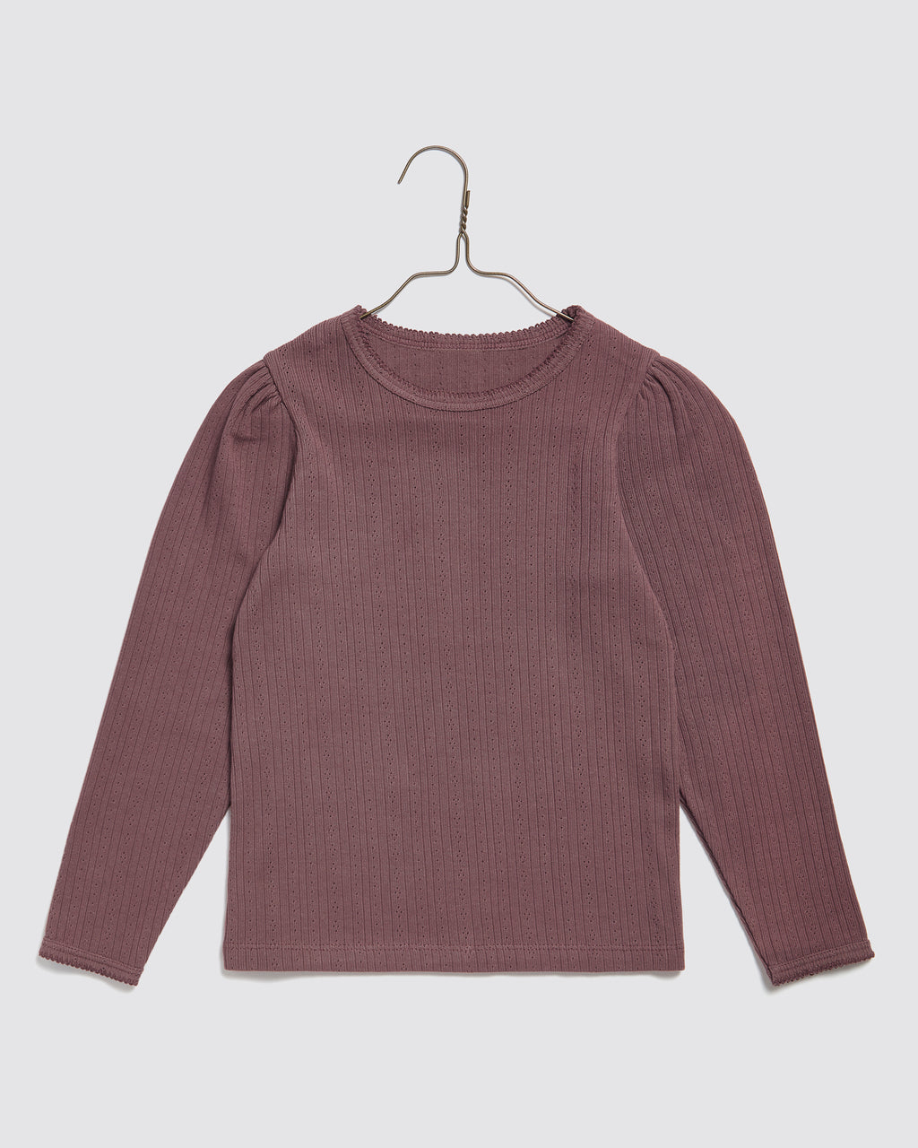 Organic Pointelle T-shirt Grape