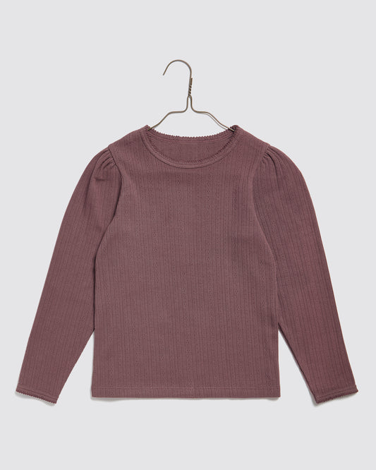 Organic Pointelle T-shirt Grape
