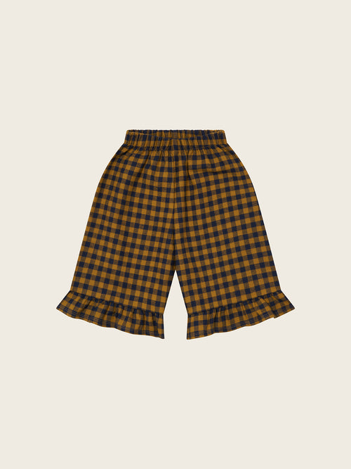 Blueberry Gingham Frill Culottes